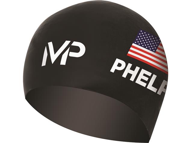 MP Michael Phelps 3D Dome Race Cap Badekappe Limited Edition black