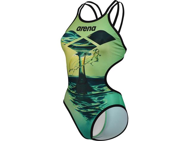Arena ONE Arena Planet Water Double Badeanzug Double Cross Back - 34 black/soft green multi