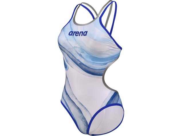Arena ONE Planet Water Double Dreams  Badeanzug Double Cross Back - 40 neon blue/silver/white multi