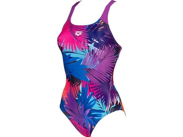 Arena Palm Print Badeanzug Swim Pro Back