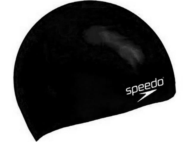 Speedo Plain Moulded Junior Silikon Badekappe - black