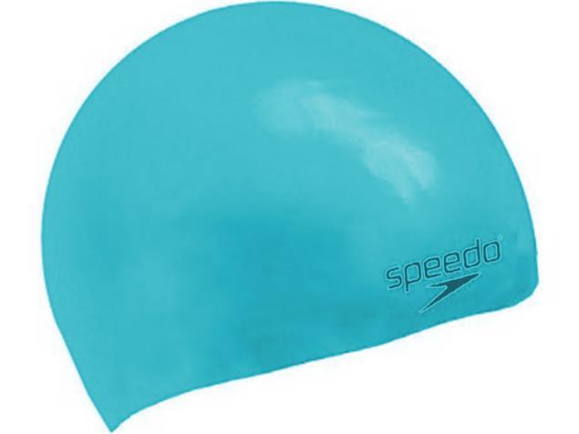Speedo Plain Moulded Junior Silikon Badekappe - blue/blue