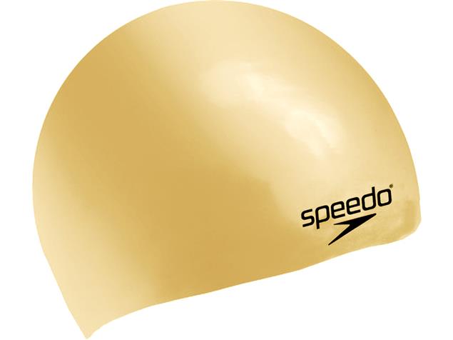 Speedo Plain Moulded Silikon Badekappe - gold/black