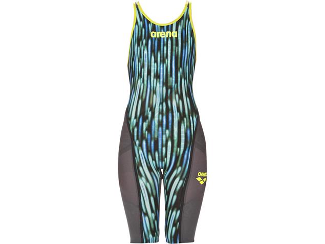 Arena Powerskin Carbon Ultra Wettkampfanzug Blue Drops, FBSL, Open Back - 28 blue drops/fluo yellow