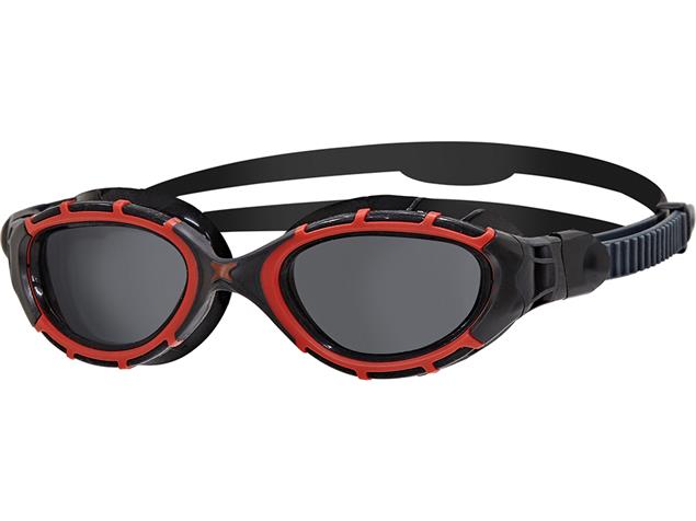 Zoggs Predator Flex Polarized Schwimmbrille red-black/smoke polarized - Small Fit