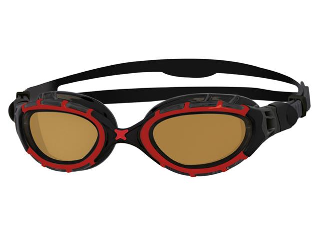 Zoggs Predator Flex Polarized Ultra Schwimmbrille red-black/copper polarized - Small Fit