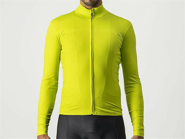 Castelli Pro Thermal Mid LS Jersey - M chartreuse