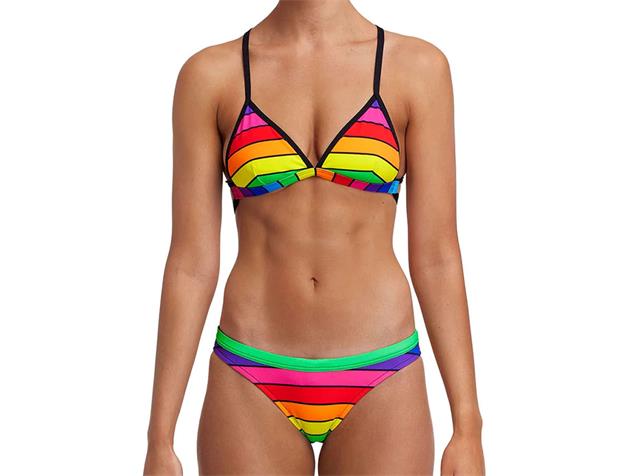 Funkita Rainbow Racer Ladies Schwimmbikini Hipster Brief + Tri Top - 40 (14)