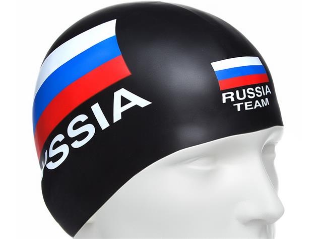 Mad Wave Russian Team Silikon Badekappe - black