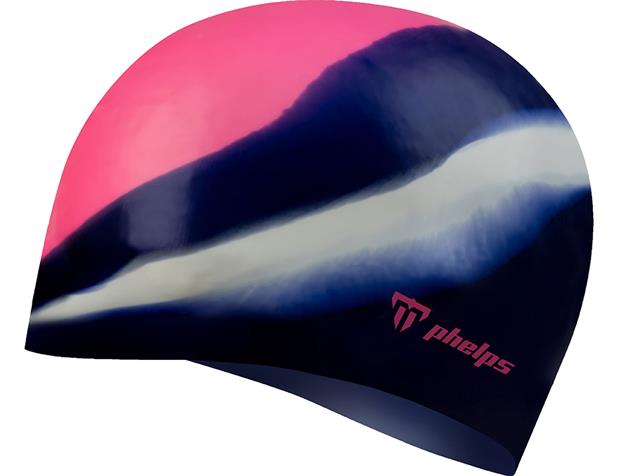 Phelps Classic Junior Silikon Badekappe - pink/navy/white