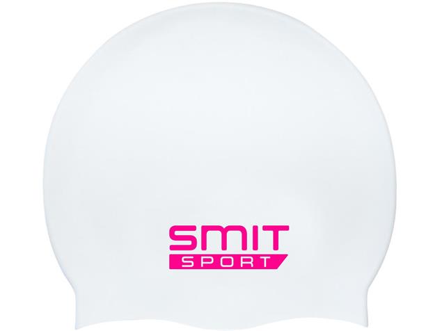 Smit Sport Long Hair Silikon Badekappe - white/pink