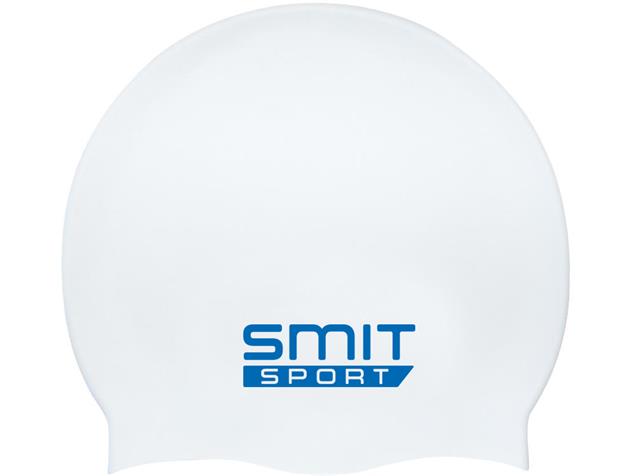 Smit Sport Long Hair Silikon Badekappe - white/sky blue