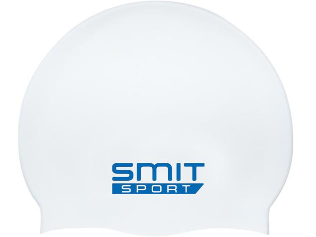 Smit Sport Soft Silikon Badekappe - white/sky blue