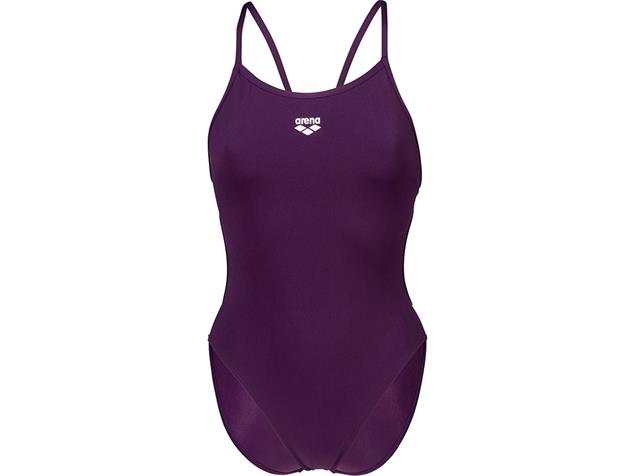 Arena Solid Badeanzug Lace Back - 40 plum/white
