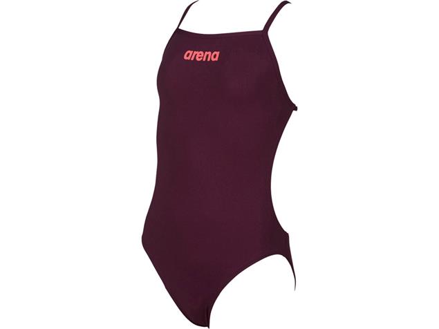 Arena Solid Youth Mädchen Badeanzug Light Tech Back - 152 red wine/shiny pink