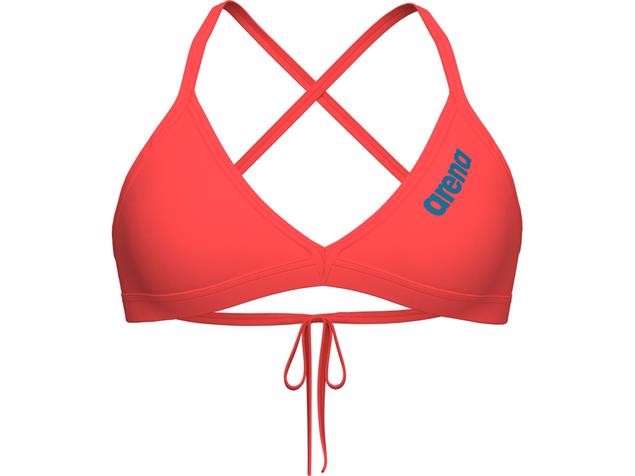 Arena Solid Tie Back Top Schwimmbikini Oberteil - 38 bright coral