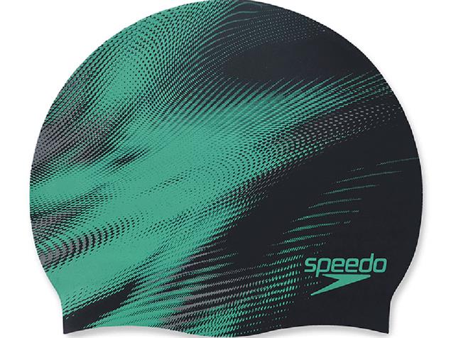 Speedo Slogan Printed Silikon Badekappe - fake green/black