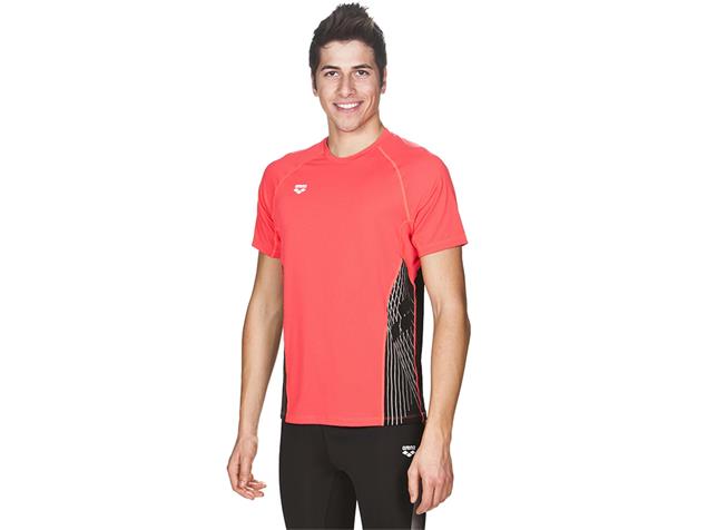 Arena Run Herren Panel Laufshirt - XL fluo red/black