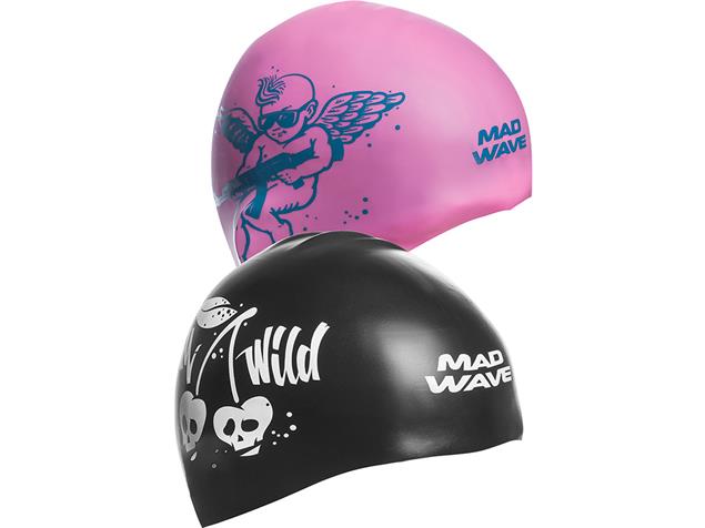 Mad Wave Stupid Cupid Reversible Silikon Badekappe black/pink