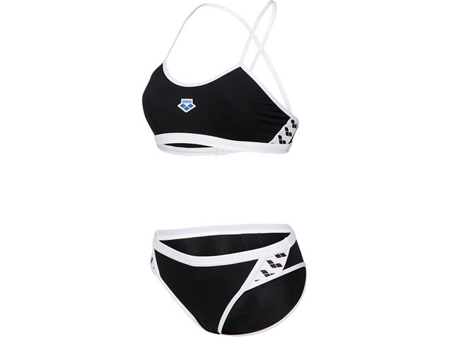 Arena Team Icons Solid Schwimmbikini Cross Back 005037 - 44 black/white