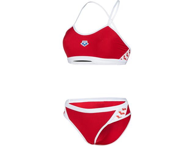 Arena Team Icons Solid Schwimmbikini Cross Back 005037 - 40 red/white