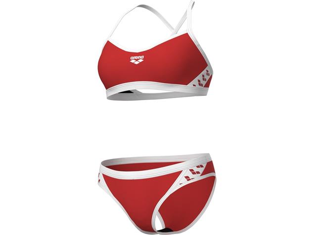 Arena Team Icons Solid Schwimmbikini Cross Back - 32 red/white