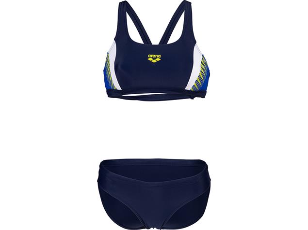 Arena Threefold Bikini New Swim Pro Back - 38 navy/neon blue/white