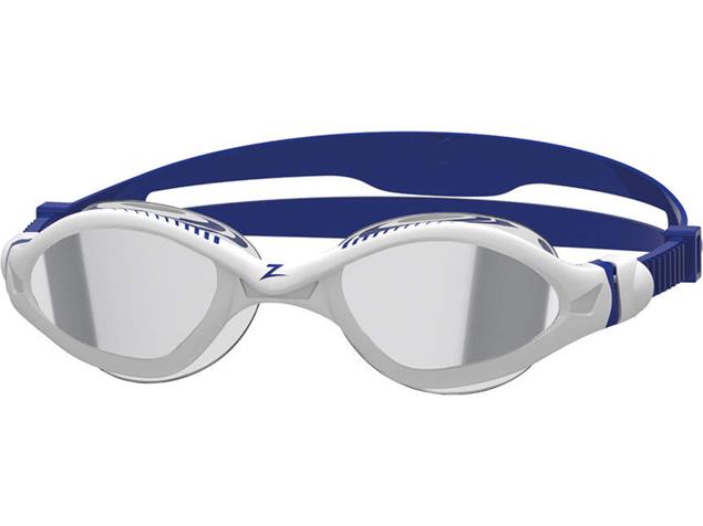 Zoggs Tiger LSR+ Titanium Mirror Schwimmbrille white-blue/mirrored smoke - Regular Fit (Large Fit)