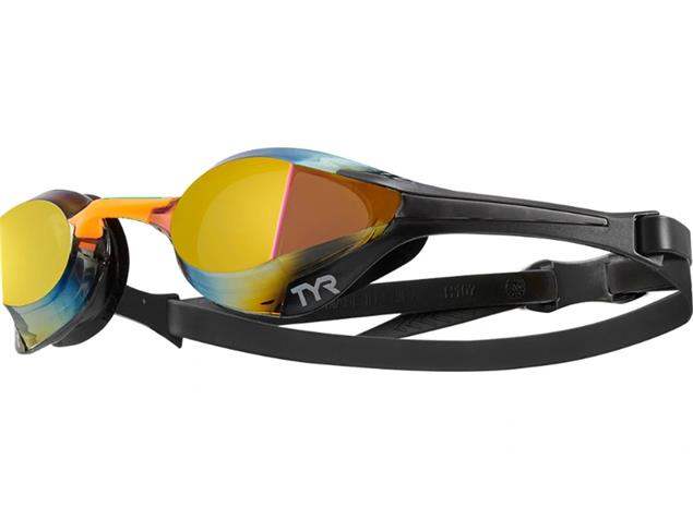 TYR Tracer X Elite Racing Mirror Schwimmbrille Adult Fit - gold/orange/black