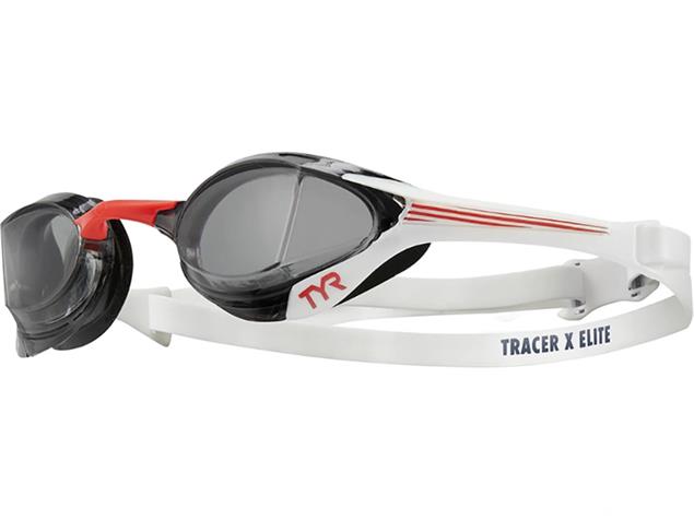 TYR Tracer X Elite Racing Schwimmbrille Adult Fit - red/smoke