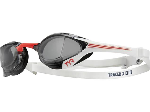 TYR Tracer X Elite Racing Schwimmbrille Adult Fit - smoke/red/grey