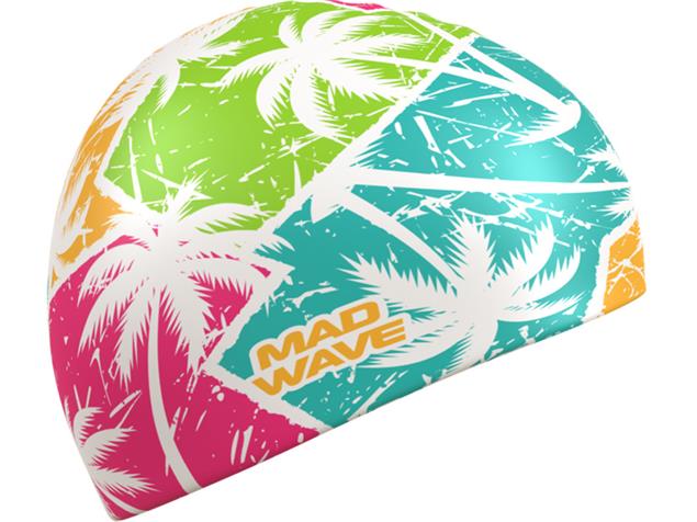 Mad Wave Tropic Silikon Badekappe - white