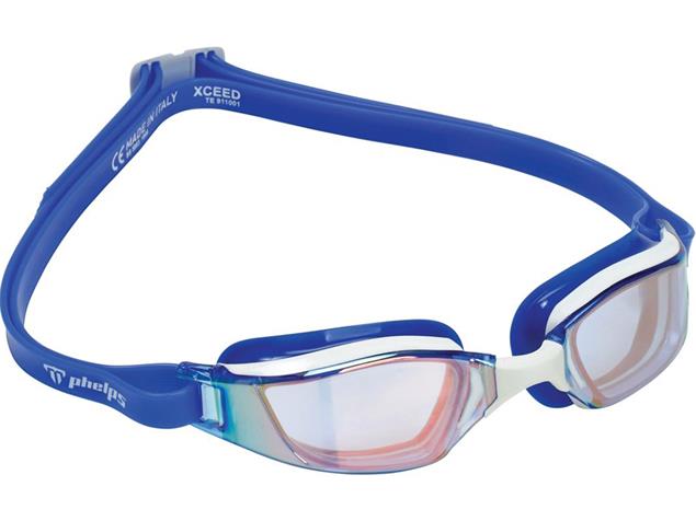 Phelps XCEED Titanium Mirror Lense Schwimmbrille - white-blue/blue iridcent