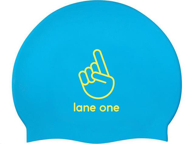 lane one Soft Silikon Badekappe - sky blue/yellow