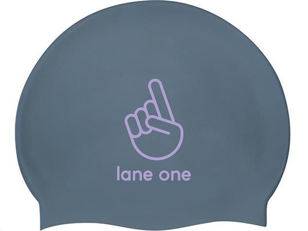 lane one Soft Silikon Badekappe - dark grey/violet