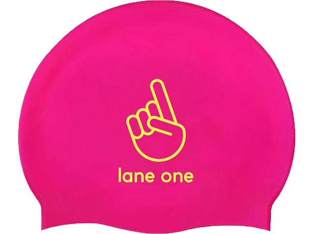 lane one Soft Silikon Badekappe - pink/yellow