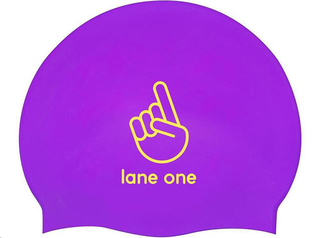 lane one Soft Silikon Badekappe - violet/yellow