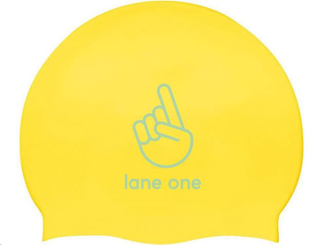 lane one Soft Silikon Badekappe - yellow/light green